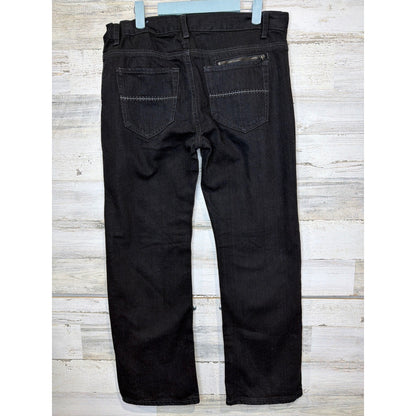 Uproar Straight Leg Jeans Boys 18 Husky Black Adjustable Waist Skater2