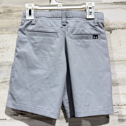 Under Armour Golf Shorts Boys YXS Gray Adjustable Waist Performance Sporty EUC1