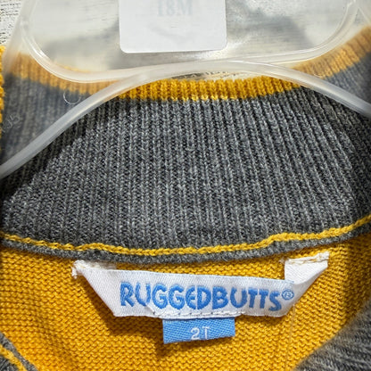 RuggedButts Golden Yellow Quarter-Zip Sweater Boys 2T Yellow Cotton Blend NWT2