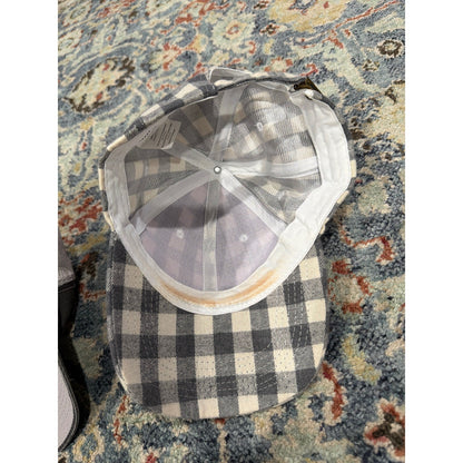 Baseball Caps Women One Size Adjustable Gray Football Plaid Sporty *Flawed7