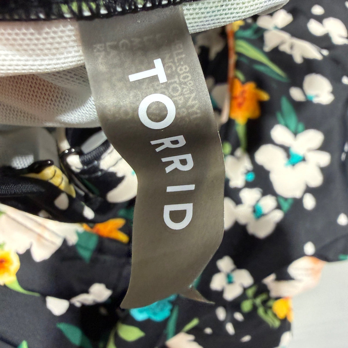 Torrid Ellie Floral Swimdress Women Size 1 Black Multi Nylon Spandex Modern NWT9