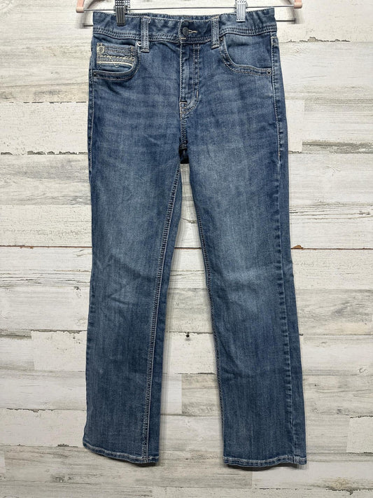 Rock & Roll Denim Bootcut Jeans Boys 14R Blue Regular Fit Stitching EUC0