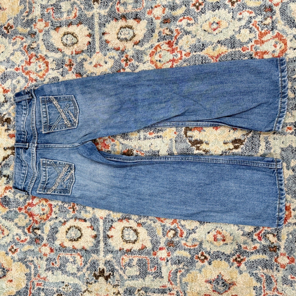 Wrangler 20X Jeans Boys 7 Blue Embroidered Western Cowboy EUC6