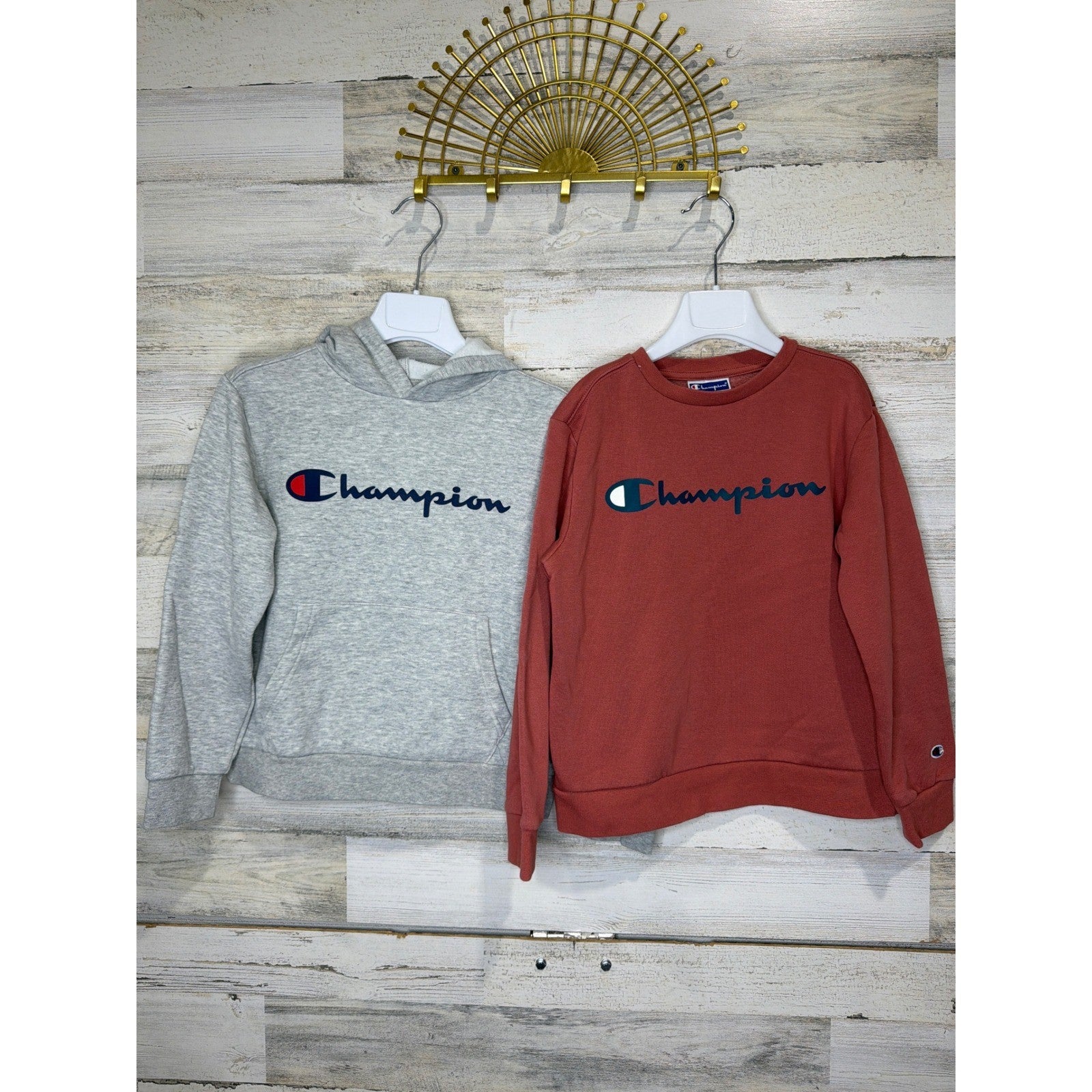 Champion Hoodie Sweatshirt Bundle Boys 7 Logo Fall Winter Sporty Athletic0