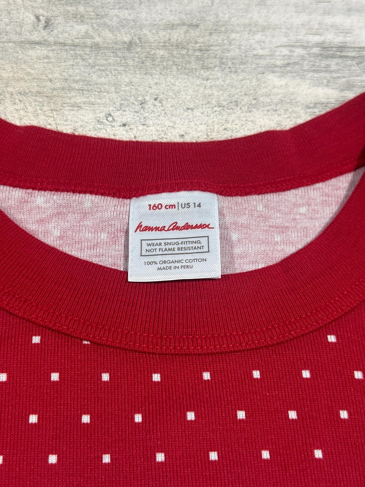 Hanna Andersson Pajamas Kids Size 14 Red Fair Isle Snowflake Cotton Set EUC2