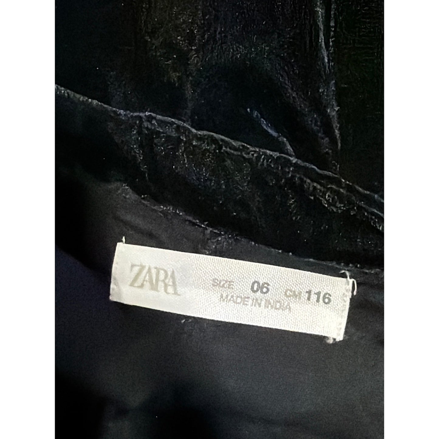 Zara Velvet Shorts Girls 6 Black Silver Beaded Embroidered Coquette EUC3