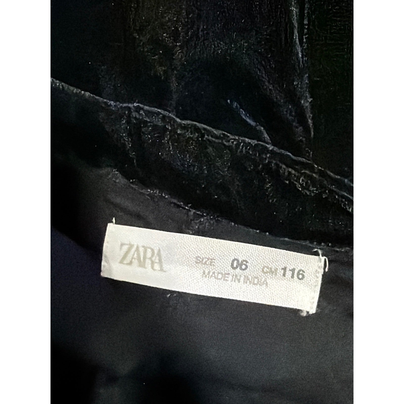 Zara Velvet Shorts Girls 6 Black Silver Beaded Embroidered Coquette EUC3