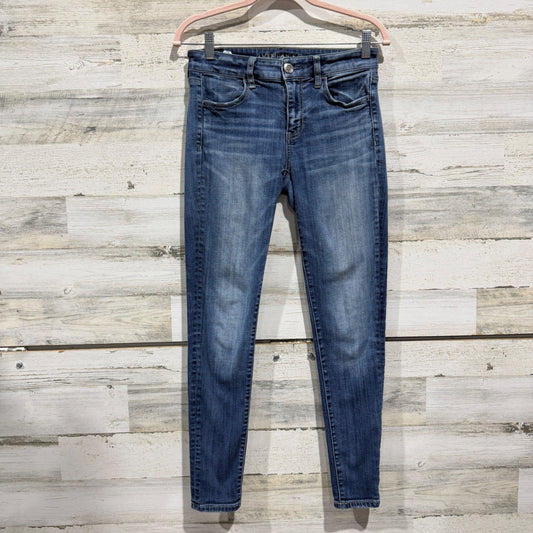 American Eagle Super Stretch Jegging Jeans Women 4 Blue Cotton Blend0