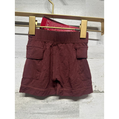 KicKee Pants Cargo Shorts Boys 12-18m Burgundy Bamboo Viscose NWT0