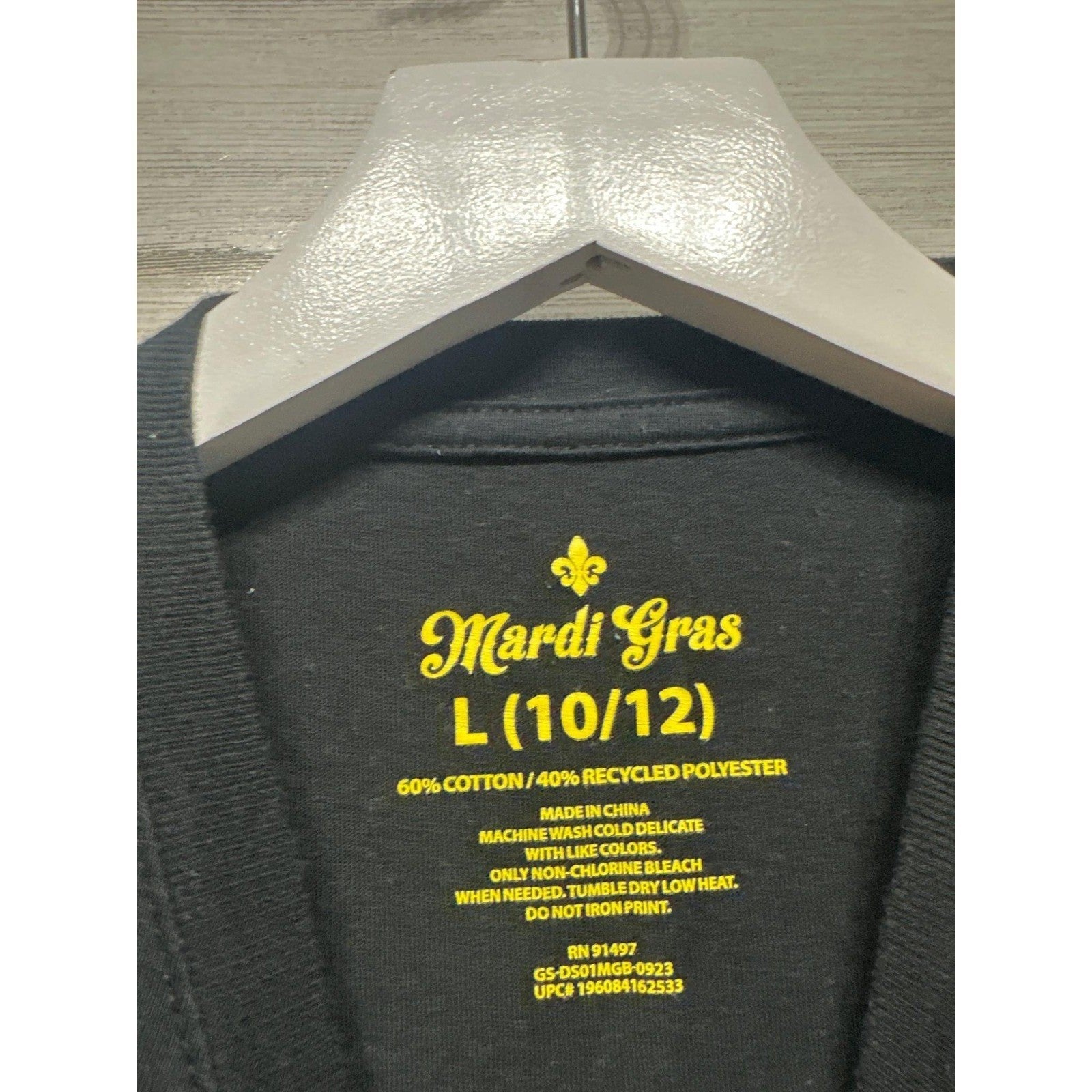 Mardi Gras Graphic T-Shirt Boys 10/12 Black King Gator Alligator2