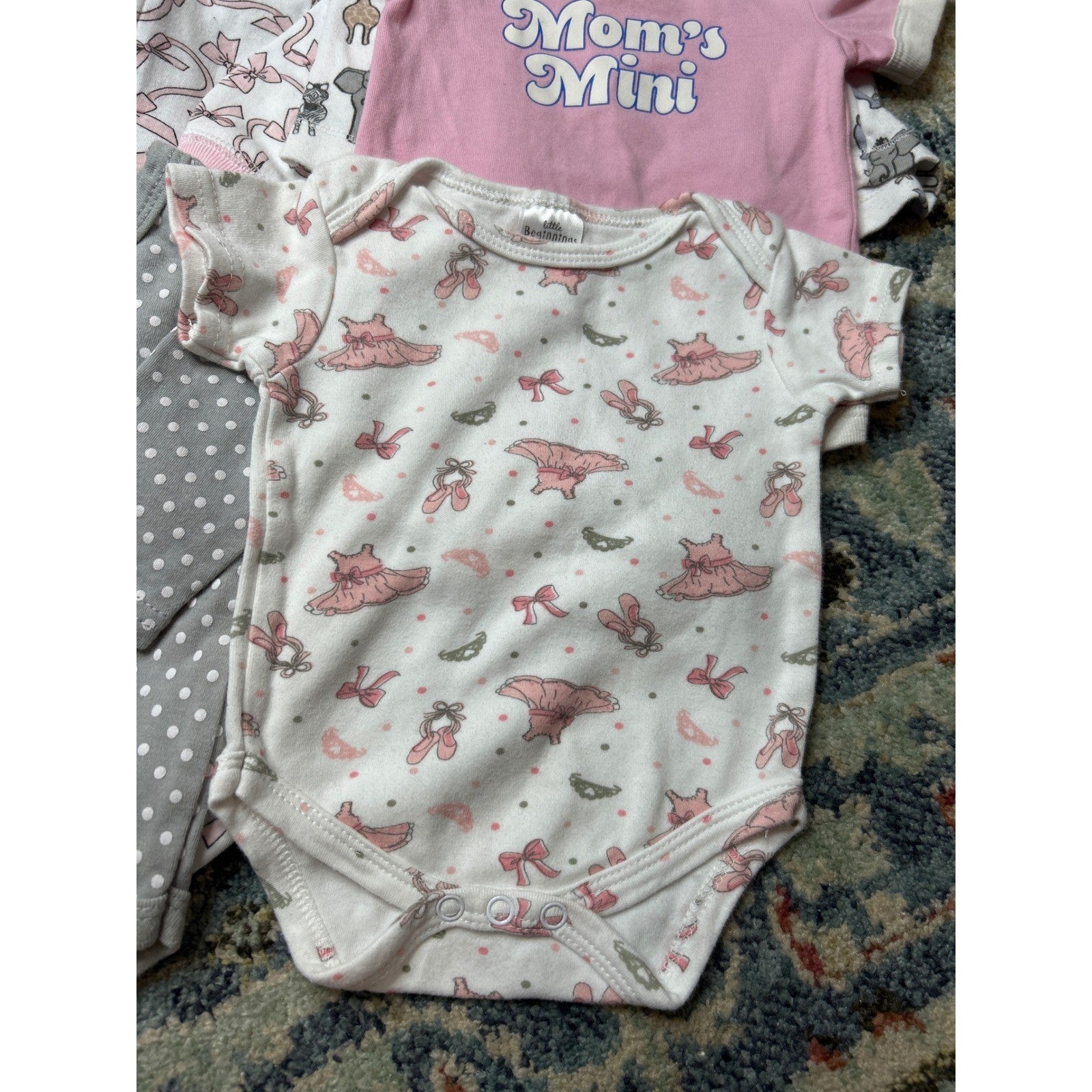 Girls 3-6M Pink Purple Bundle HB Carter's Cat & Jack Bodysuits Sleeper GUC1