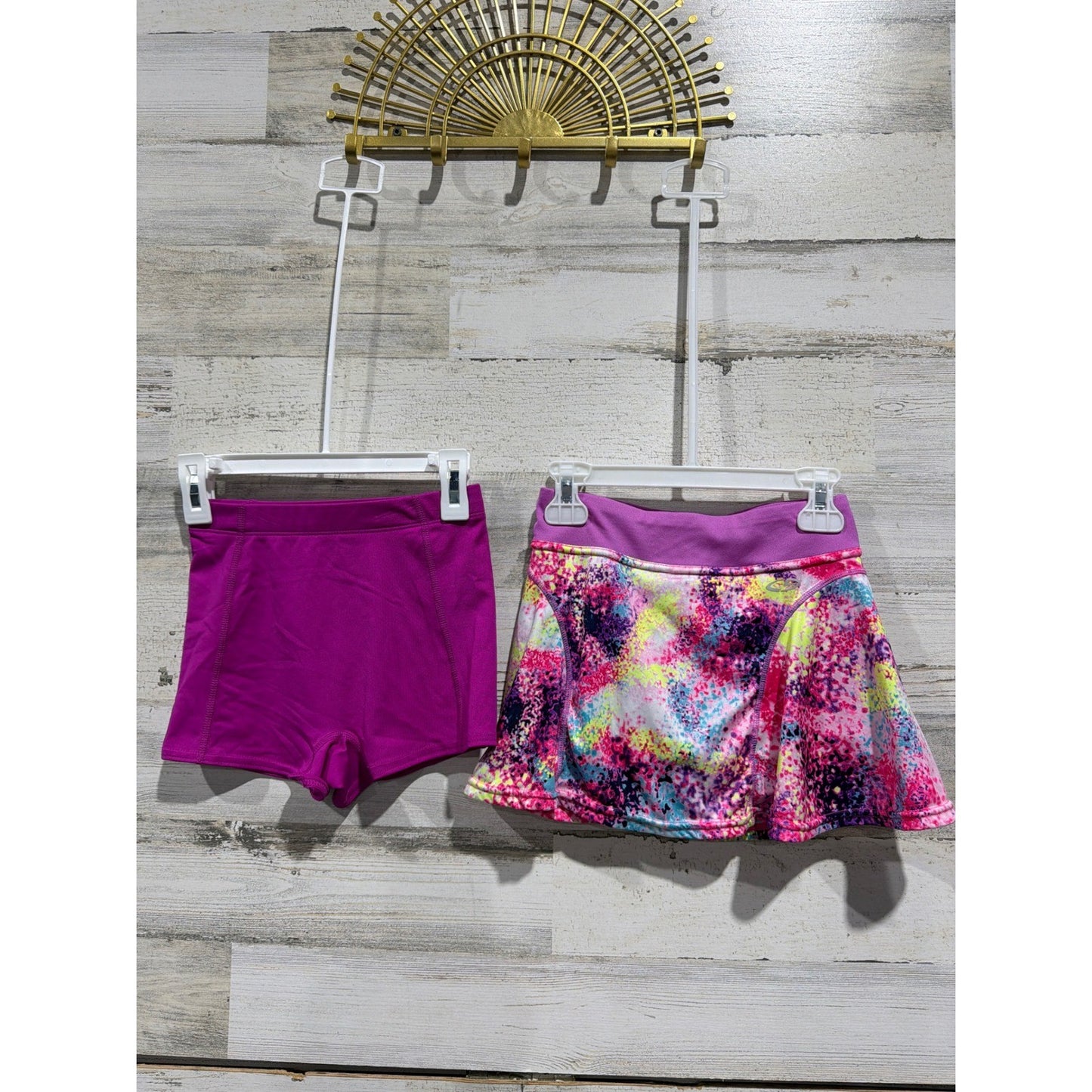 GB BCG Champion Activewear Lot Girls M 7/8 Lime Magenta Skort Shorts Set3