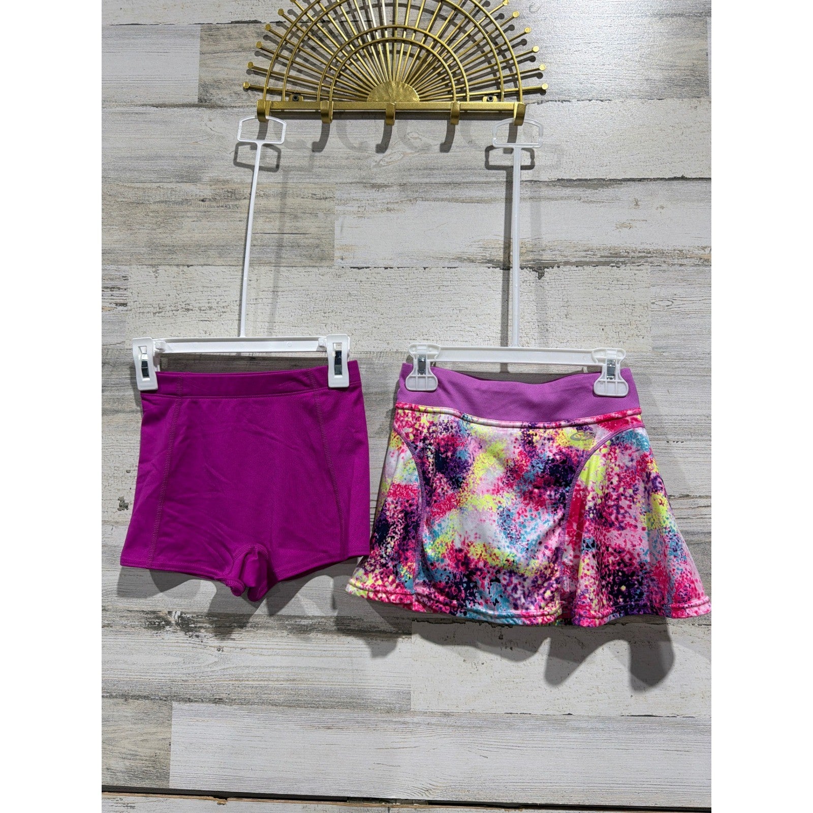 GB BCG Champion Activewear Lot Girls M 7/8 Lime Magenta Skort Shorts Set3
