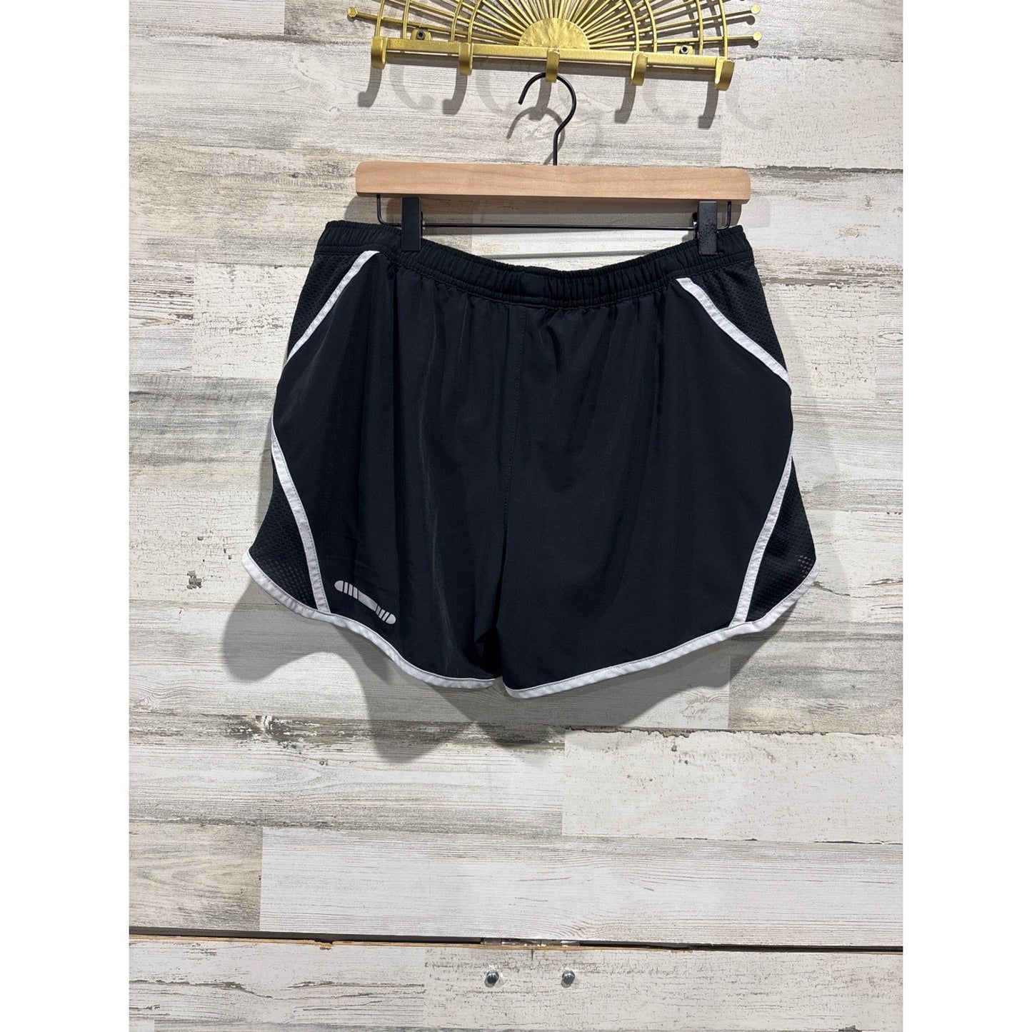BCG Running Shorts Womens XL Black White Piping Mesh Athletic Gym2