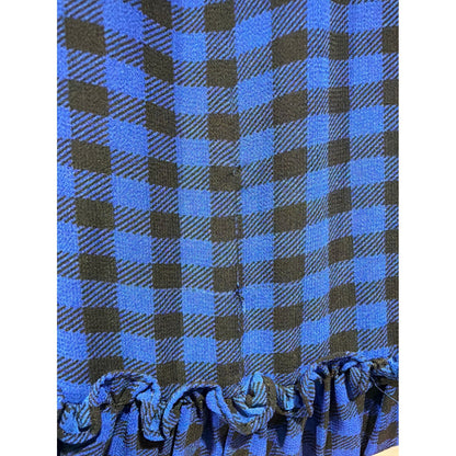 Polo Ralph Lauren Dress Girls 6 Blue Gingham Ruffle Puff Sleeve Preppy GUC*3