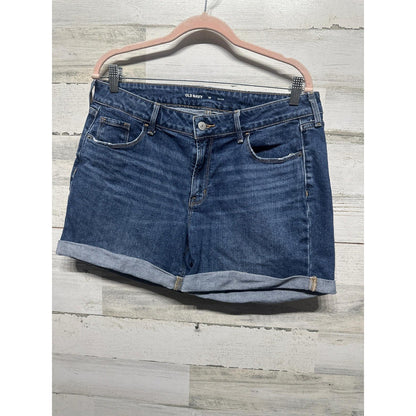 Old Navy Denim Shorts Women 10 Blue Mid Rise Cuffed Casual Classic EUC0