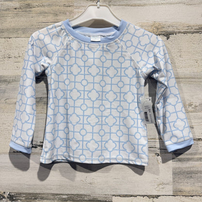 Edgehill Collection Rash Guard Boys 3T Blue Lattice Preppy NWT0