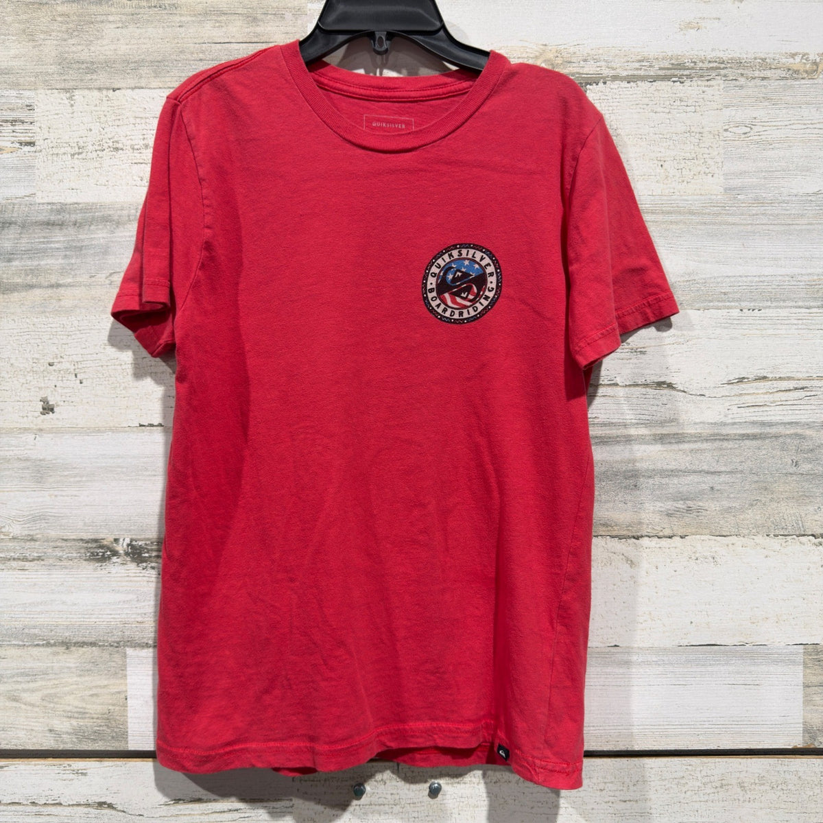 Quiksilver T-Shirt Boys L Red Graphic Boardriding Surf Casual0