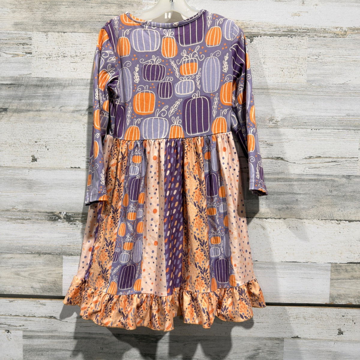 Pete + Lucy Pumpkin Dress Girls 6/6X Purple Orange Ruffle Fall Boutique5