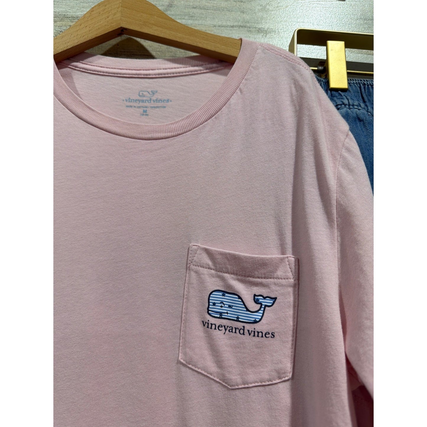 Vineyard Vines T-Shirt Shorts Set Girls 12/14 Pink Blue Whale Preppy EUC1