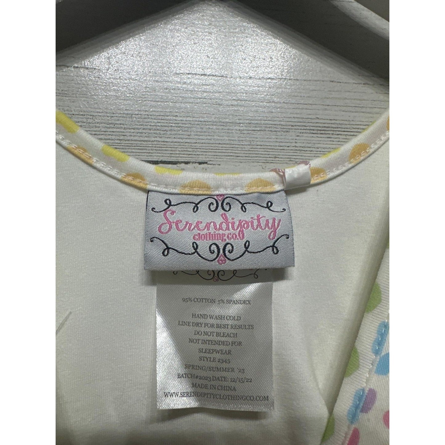 Serendipity Flutter Sleeve Dress Girls 10 White Rainbow Heart Print NWT3