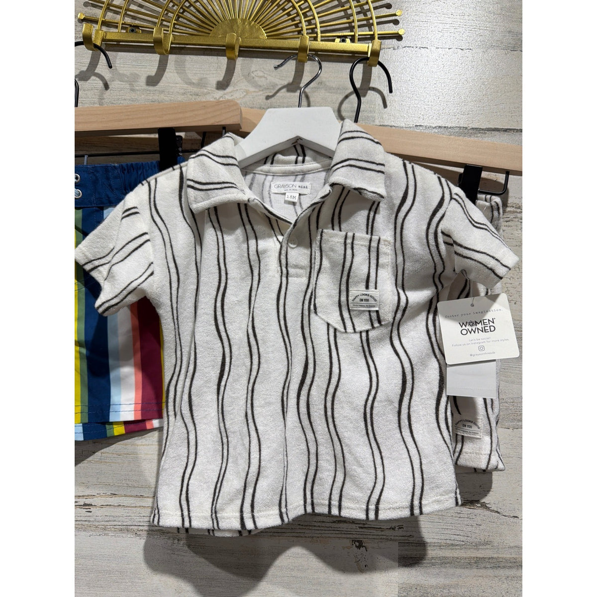 RuggedButts Grayson Mini Summer Bundle Boys 18M Color Striped Terry NWT1