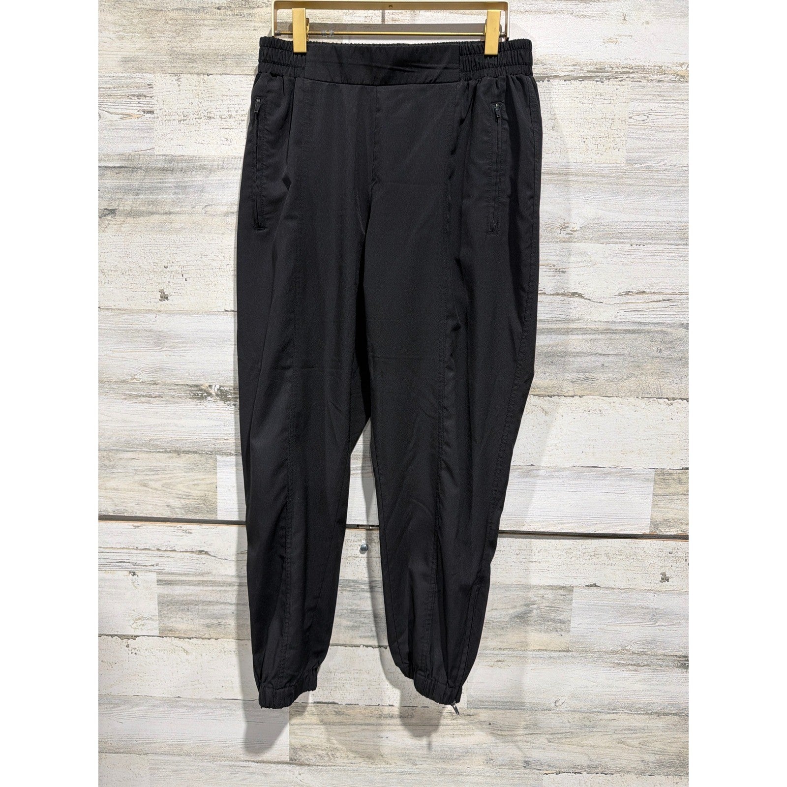 Old Navy Jogger Pants Women Medium Black High Waisted Tech Stretch EUC0