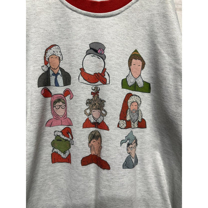 Nora Madison Christmas Movie Character Sweatshirt Women M Grey Red Graphic GUC*1