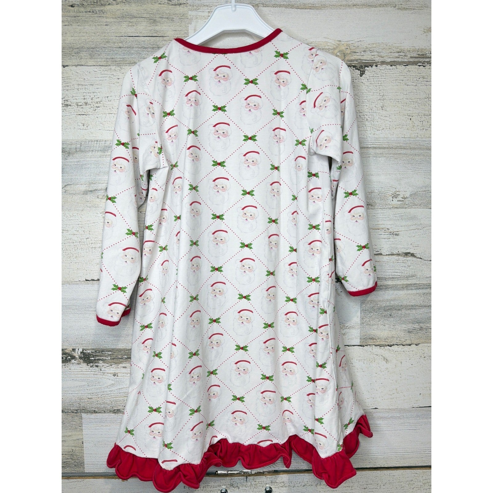 Jellybean Nightgown Girls Size 5 White Santa Claus Ruffle Holiday Christmas3