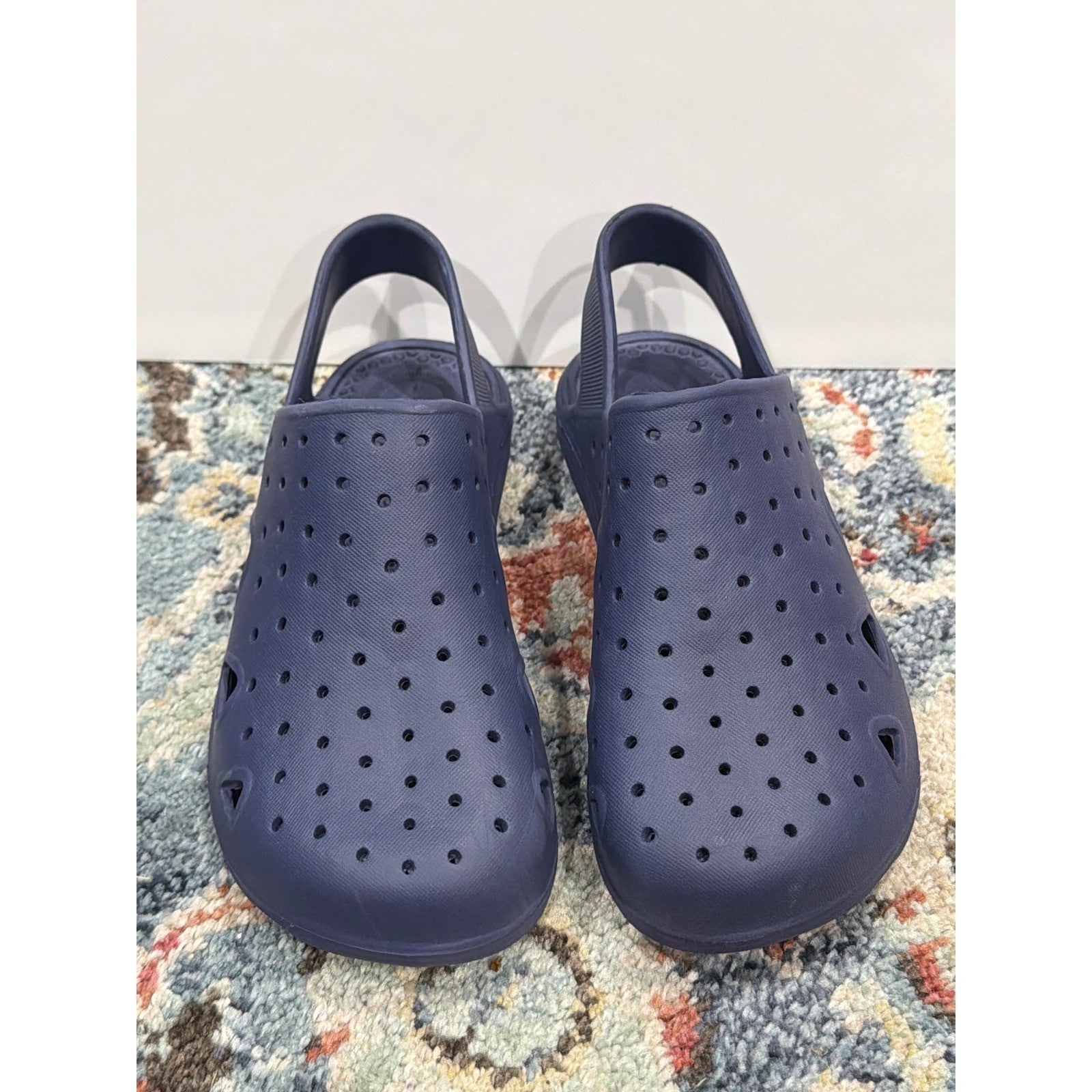 Totes Everywear Clogs Kids Size 13-1 Navy Blue Sol Bounce Slip On EUC1