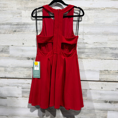 B. Smart Cutout Back Fit & Flare Dress Women Size 15 Red Polyester Modern NWT1