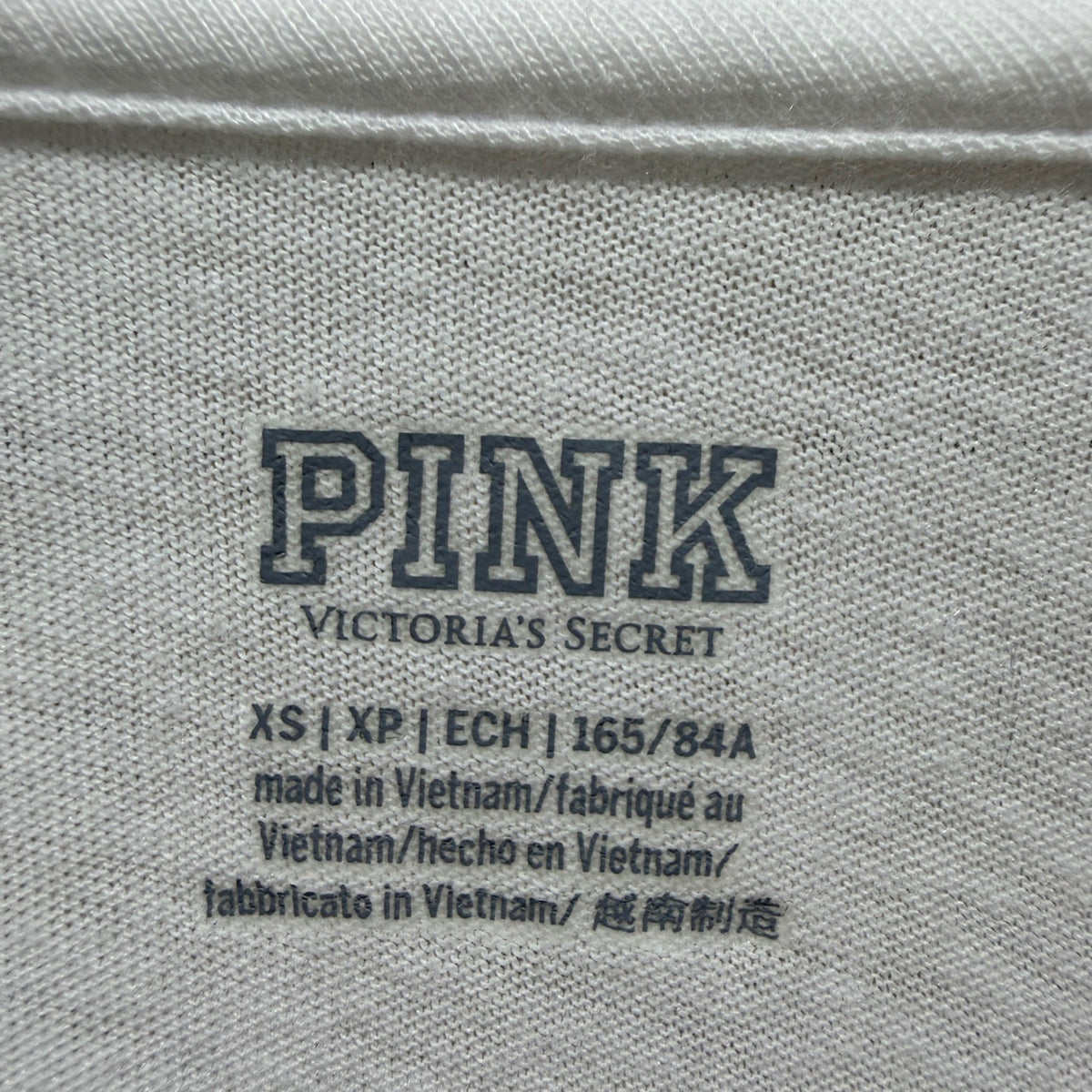 PINK Victoria's Secret T-Shirt Women XS White Logo Graphic Athleisure EUC2