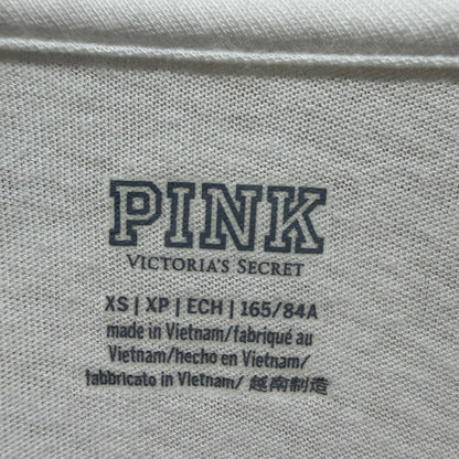 PINK Victoria's Secret T-Shirt Women XS White Logo Graphic Athleisure EUC2