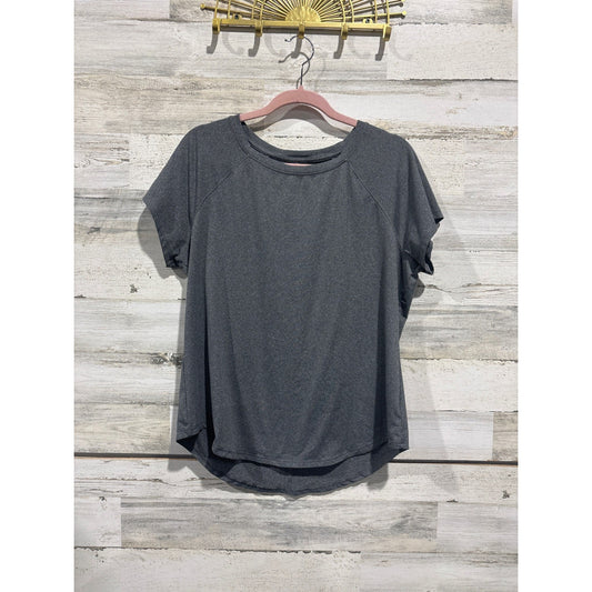 All In Motion Shirt Womens XL Gray Heathered Raglan Short Sleeve Activewear EUC0