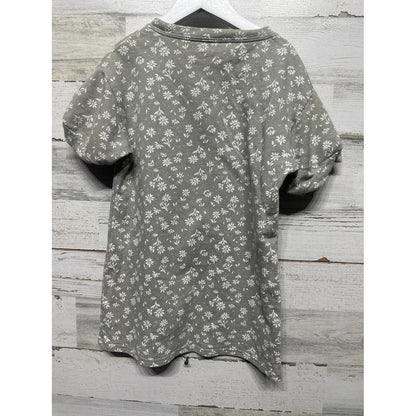 Rylee + Cru Floral Sweatshirt Tunic Dress Kids 4-5Y Sage Green Daisy EUC2