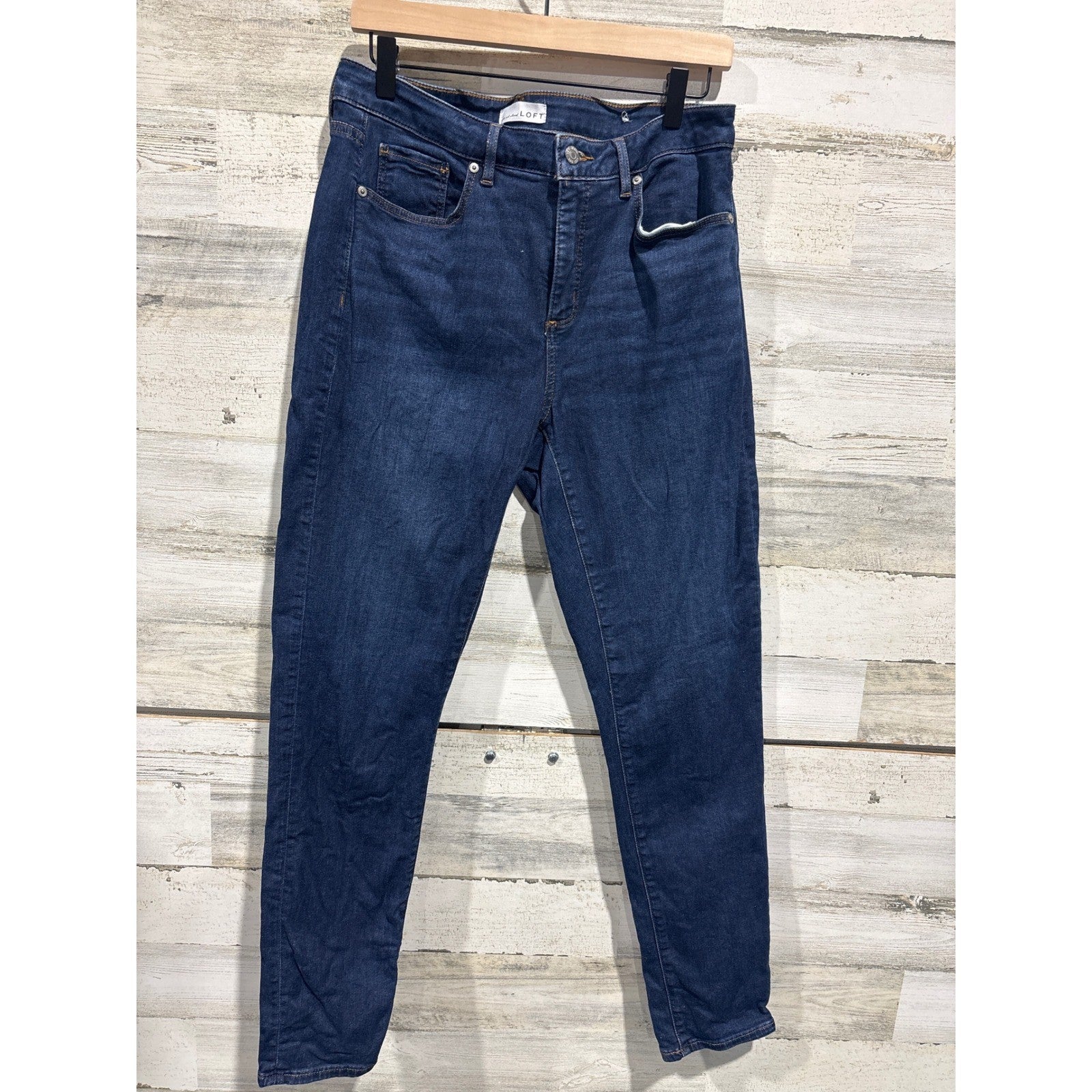 Loft Made & Loved Skinny Jeans Women 30 Tall Blue High Rise Stretch EUC0