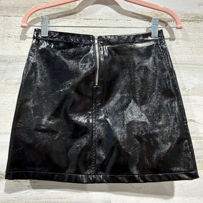 Art Class Faux Leather Skirt Girls Size L 10/12 Black Patent Shiny Edgy NWT3