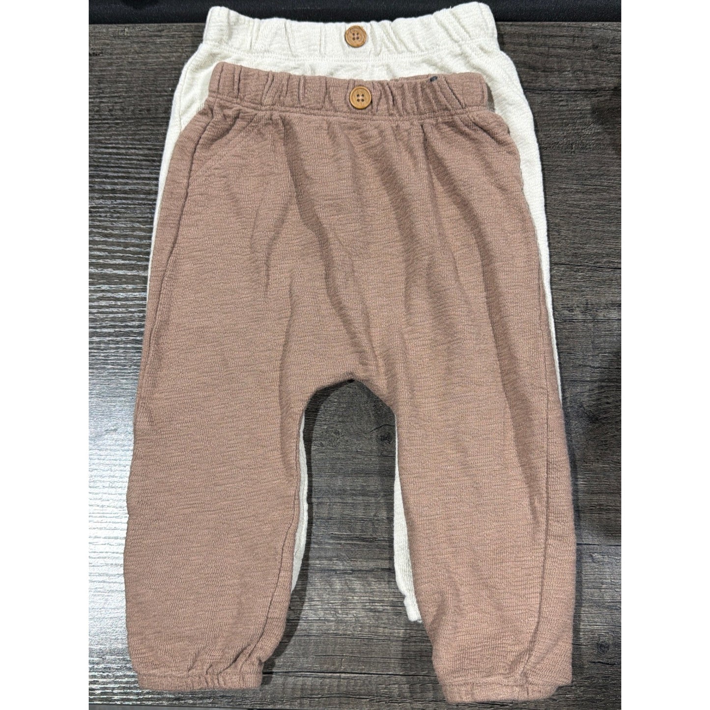 Modern Moments Organic Cotton Pants Boys 18M Brown Cream Harem Joggers2