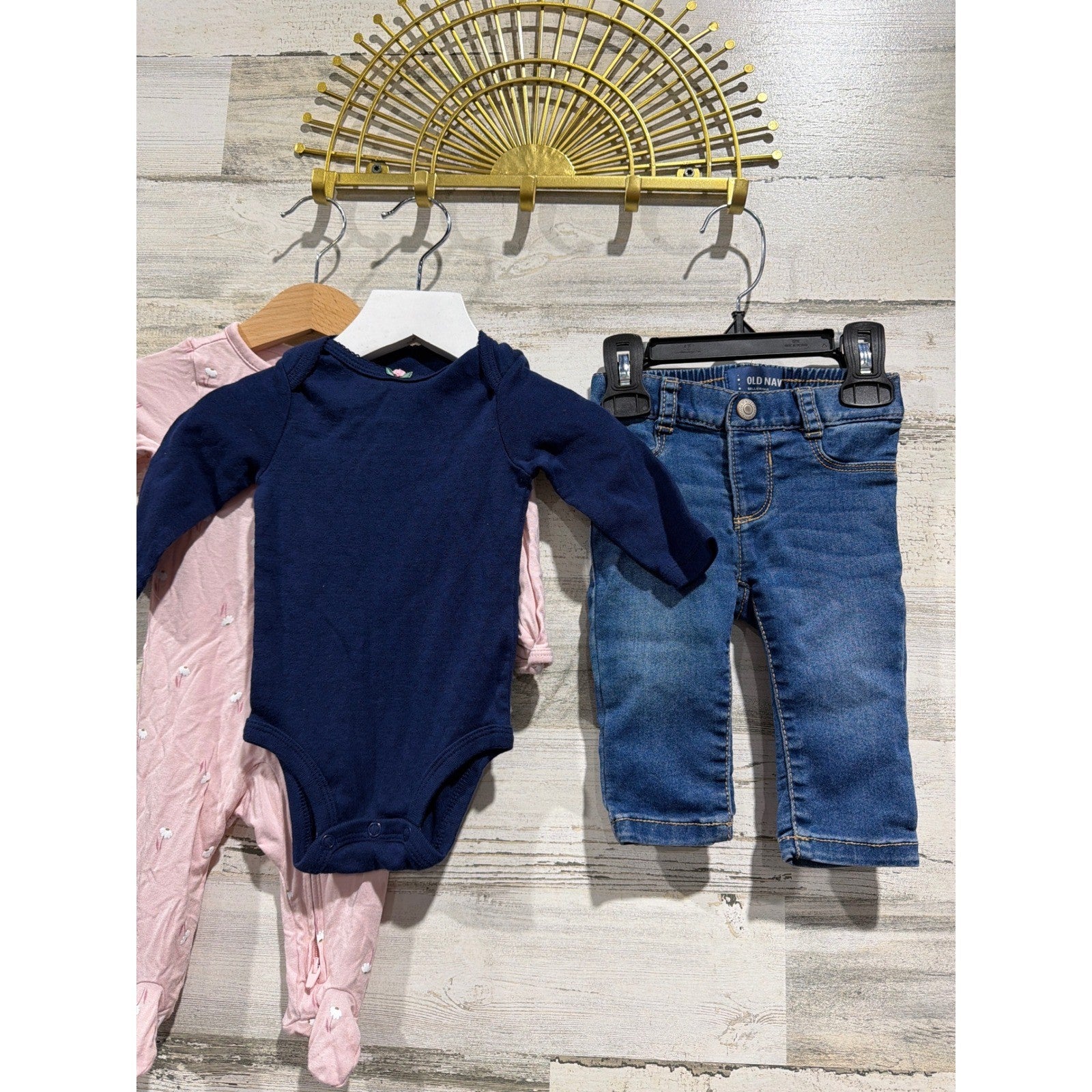 Old Navy Carters Burts Bees Baby Bundle 3-6M Pink Blue Floral Sleepers5