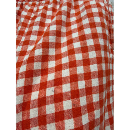 Hanna Andersson Linen Set Girls 12 Red Gingham Check Two Piece *Flawed4