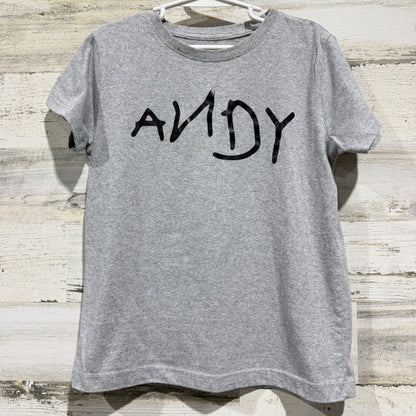 Toy Story Andy T-Shirt Kids XS Gray Signature Graphic Pixar EUC0
