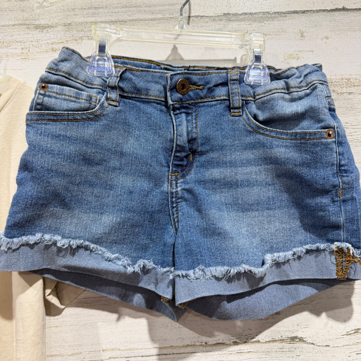 Lucky Brand Shirt Shorts Set Girls 12 Blue Cream Horse Rodeo Club Western EUC3