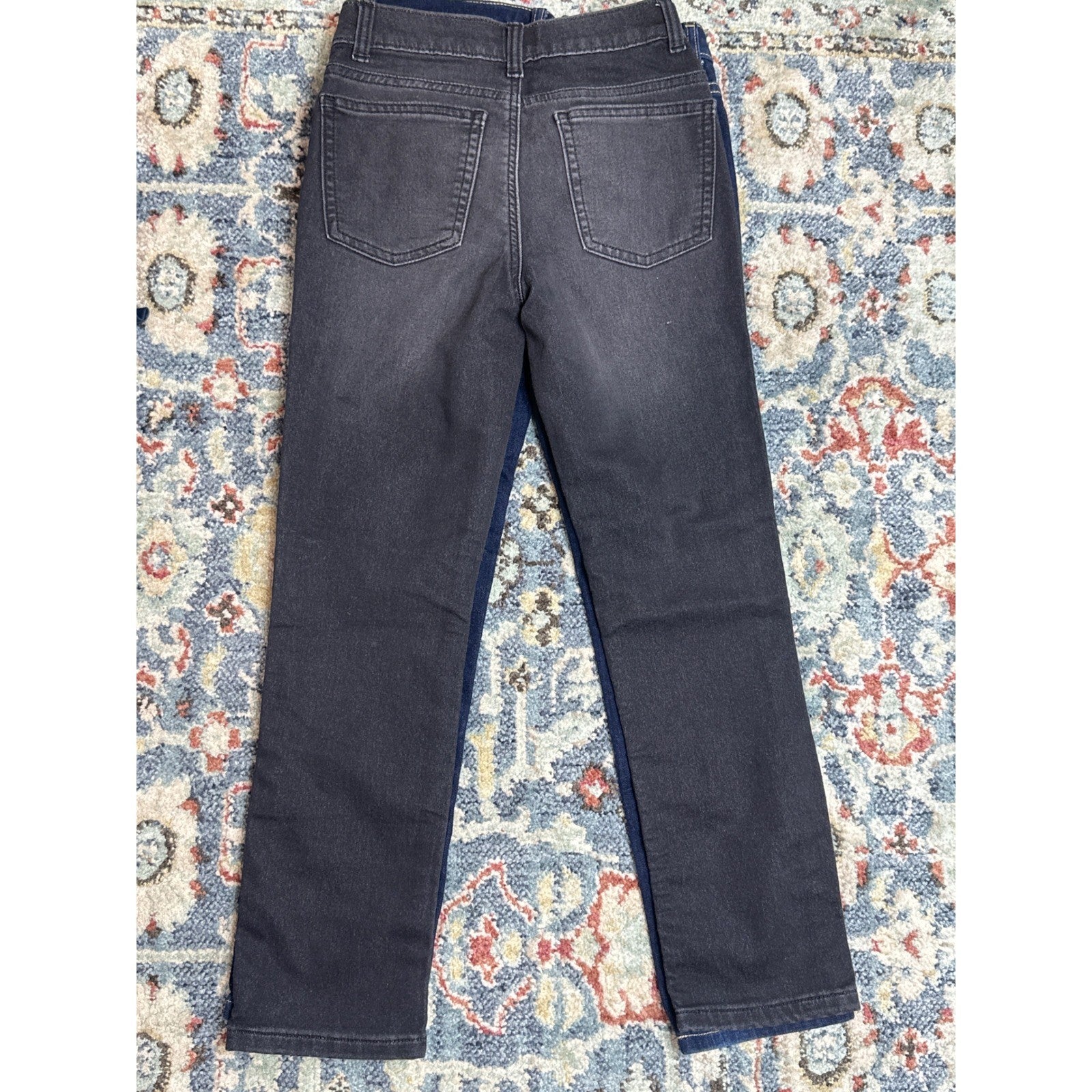 Boys 12 Slim Jean Bundle Blue Black Adjustable Waist5