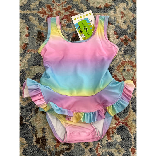 Flap Happy Swimsuit Girls 6M Rainbow Ombre Ruffle One Piece NWT0