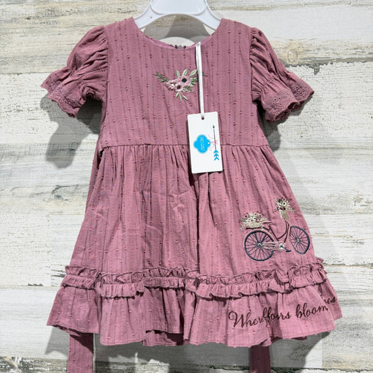 Evie's Closet Dress Girls 12M Pink Floral Embroidered Cottagecore NWT0
