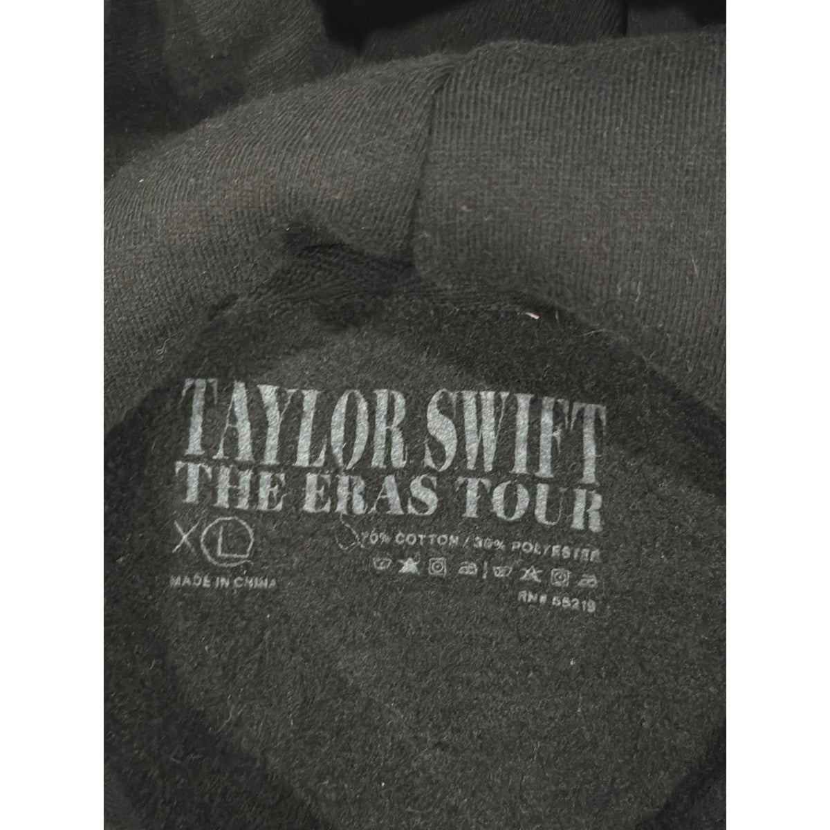 Taylor Swift Eras Tour Hoodie Women XL Black Official Merch Houston EUC4