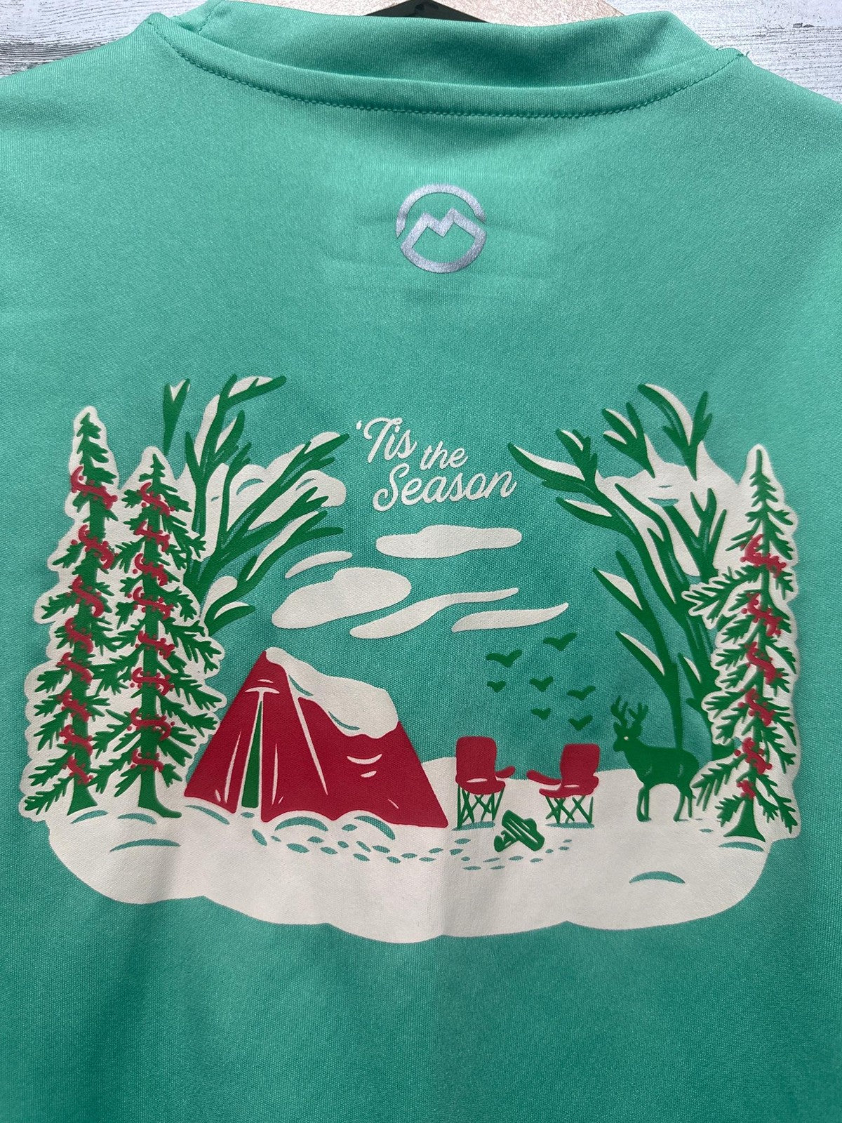 Magellan Outdoors Shirt Kids XS Green Tis The Season Winter Graphic EUC1