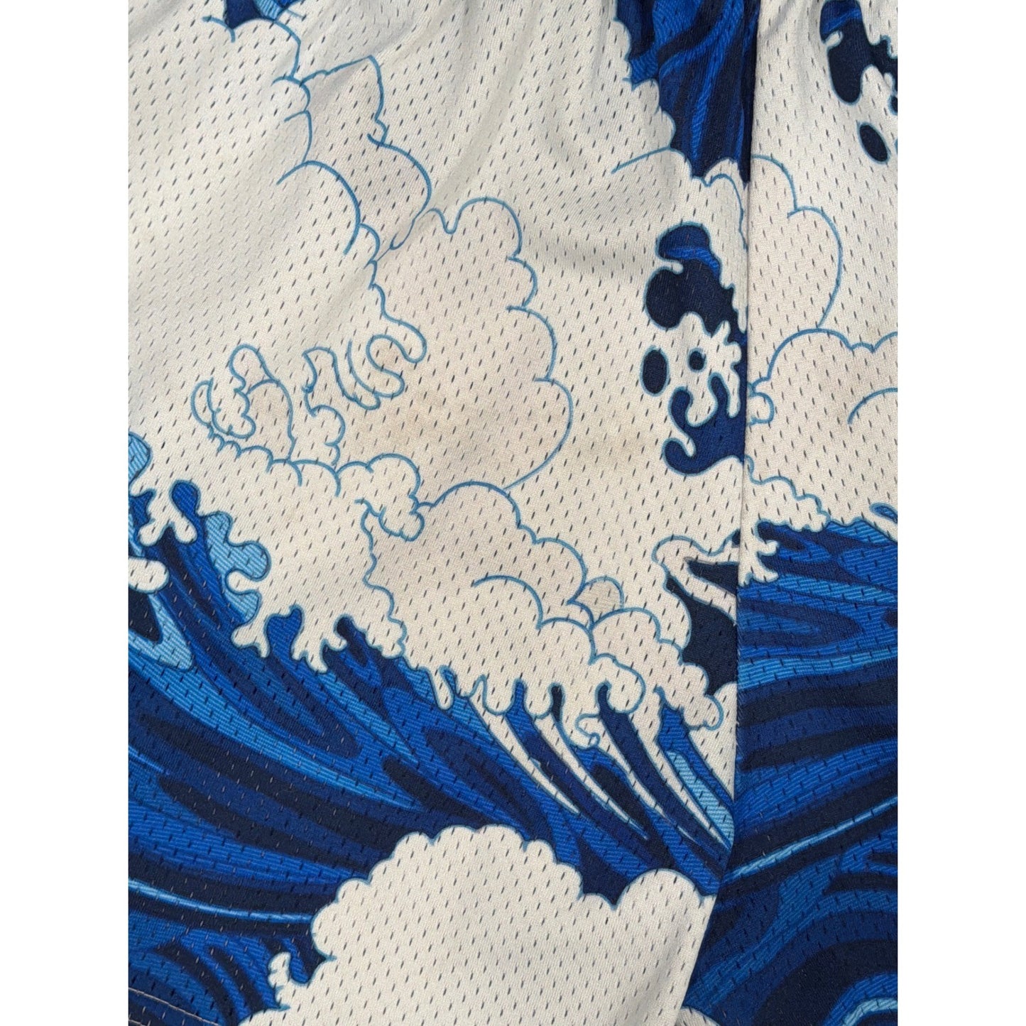 BKTSQD Mesh Basketball Shorts Men XS Blue Great Wave Hokusai Streetwear *Flawed7