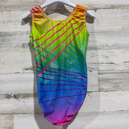 Leotard Girls 12-14 (160) Rainbow Sparkle Dancewear Gymnastics EUC2