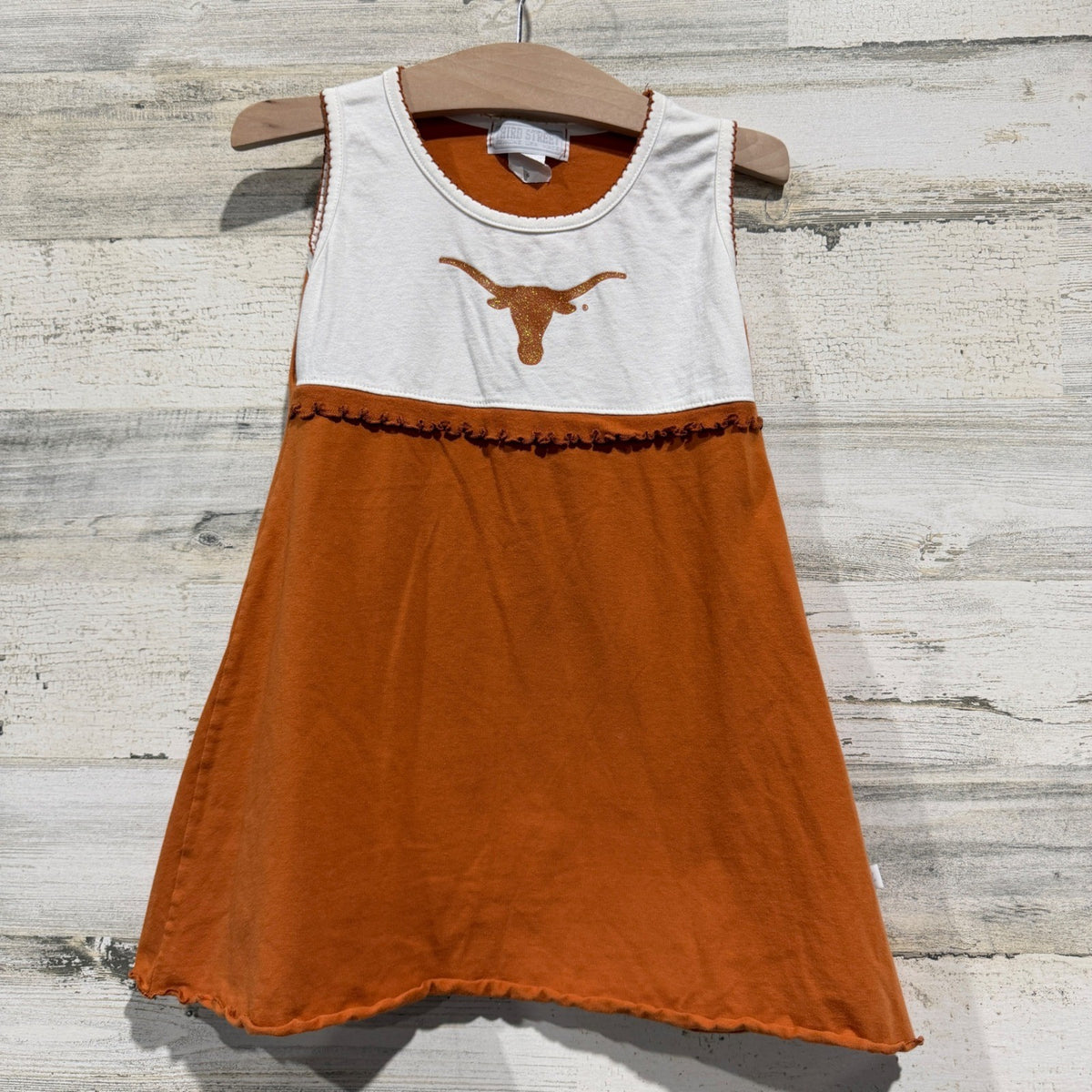 Third Street Texas Longhorns Dress Girls 6 Orange Cotton Spandex Gameday EUC0